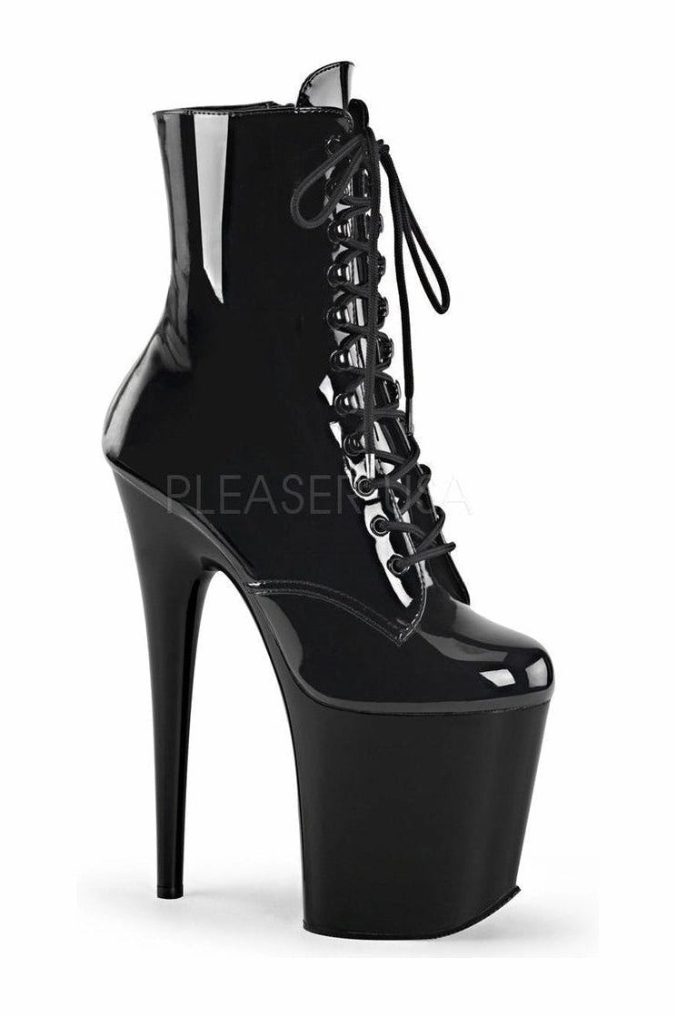 FLAMINGO-1020 Platform Boot  | Black Patent