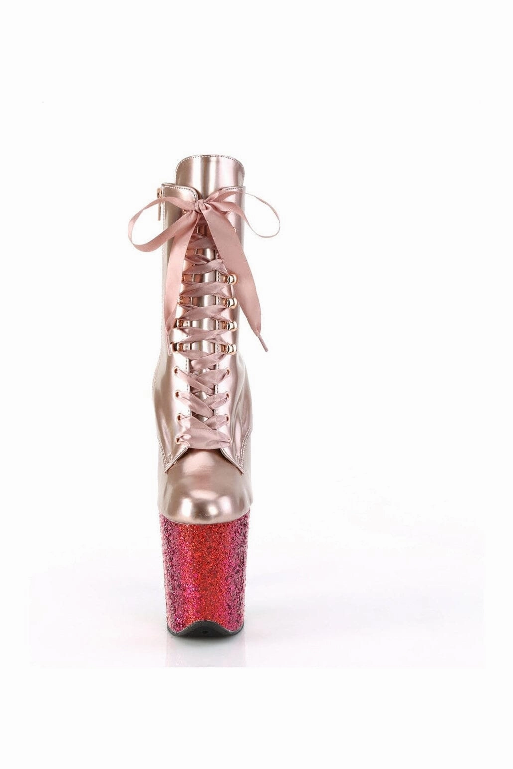 FLAMINGO-1020HG Rose Gold Patent Ankle Boot
