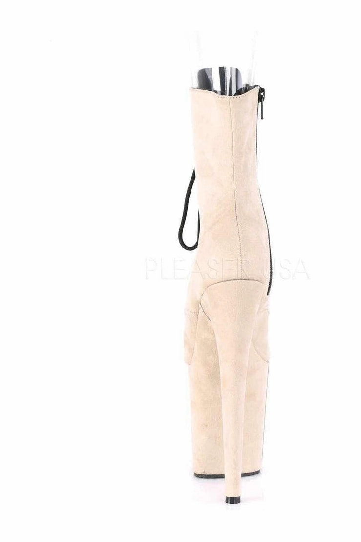 FLAMINGO-1021FS Platform Ankle Boot | Nude Faux Leather