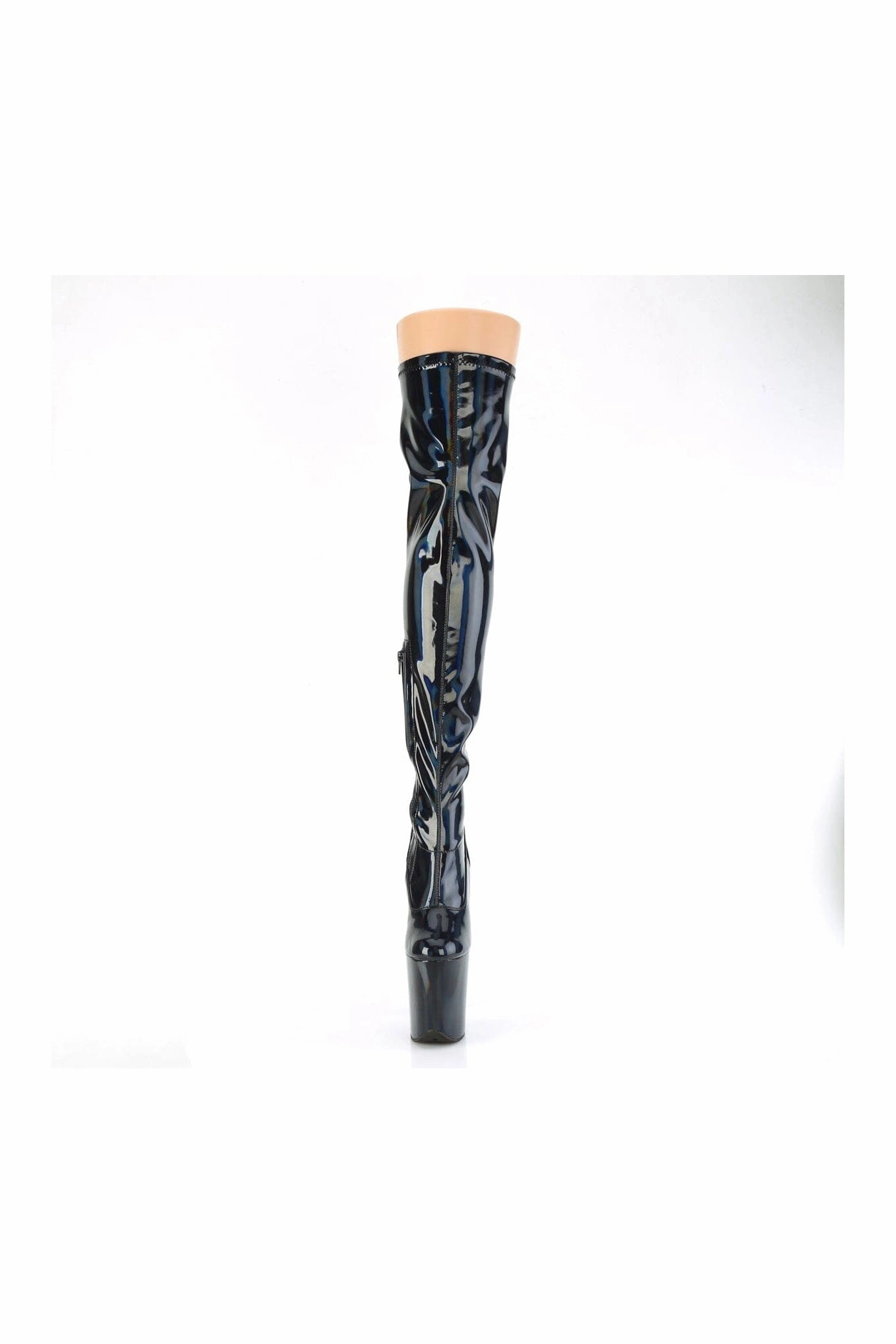 FLAMINGO-3000HWR Black Hologram Thigh Boot
