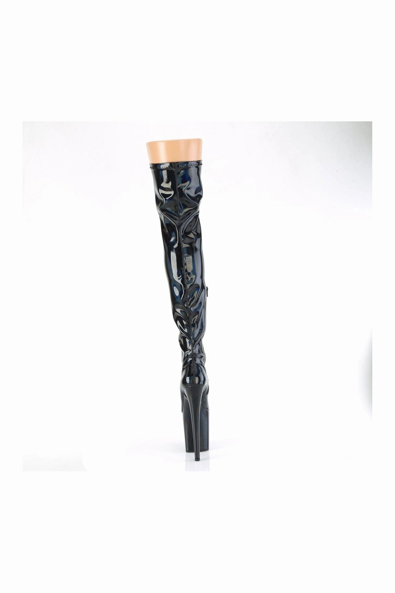 FLAMINGO-3000HWR Black Hologram Thigh Boot