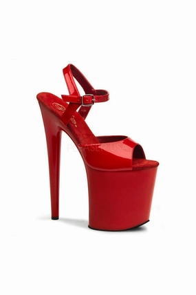 FLAMINGO-809 Platform Sandal  | Red Patent