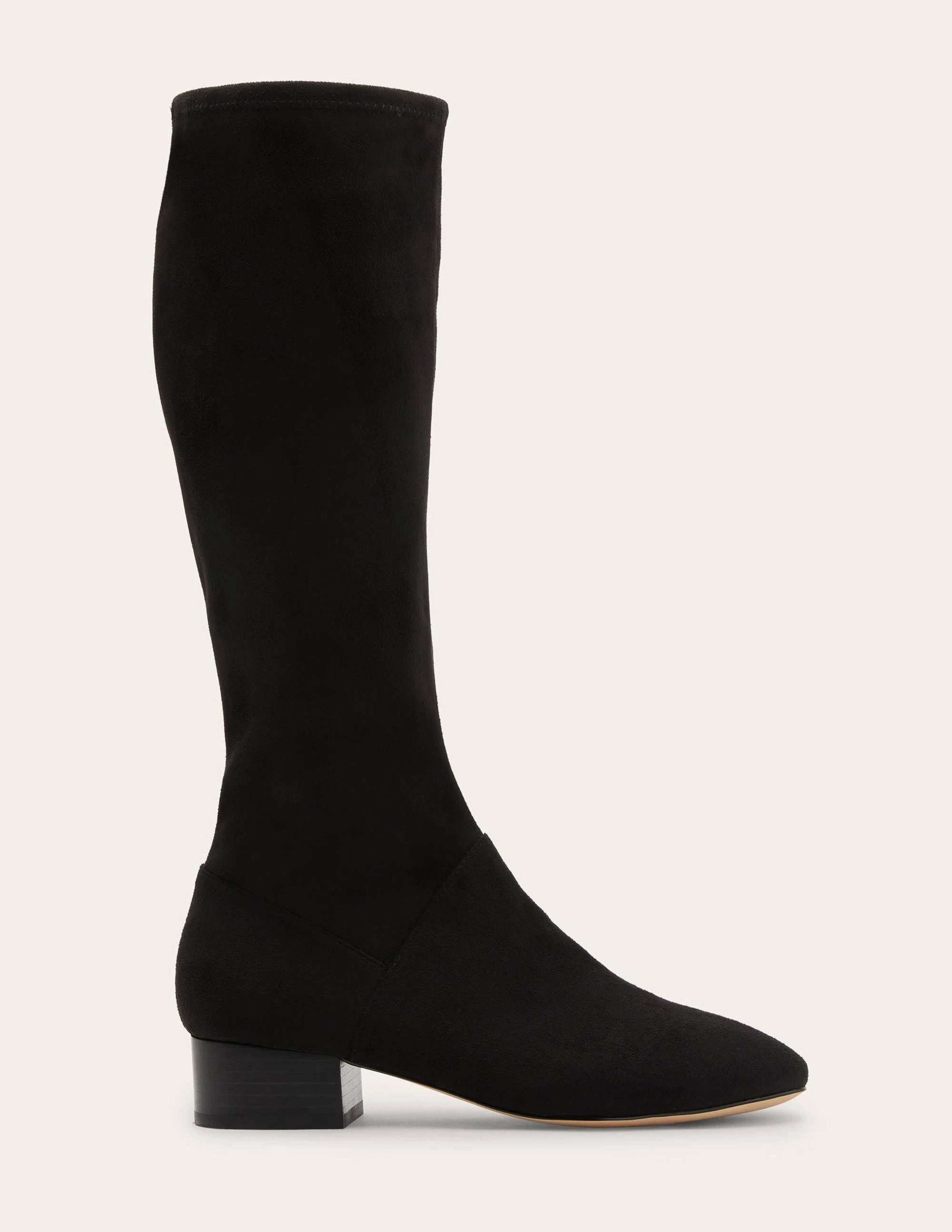 Flat Stretch Boots-Black