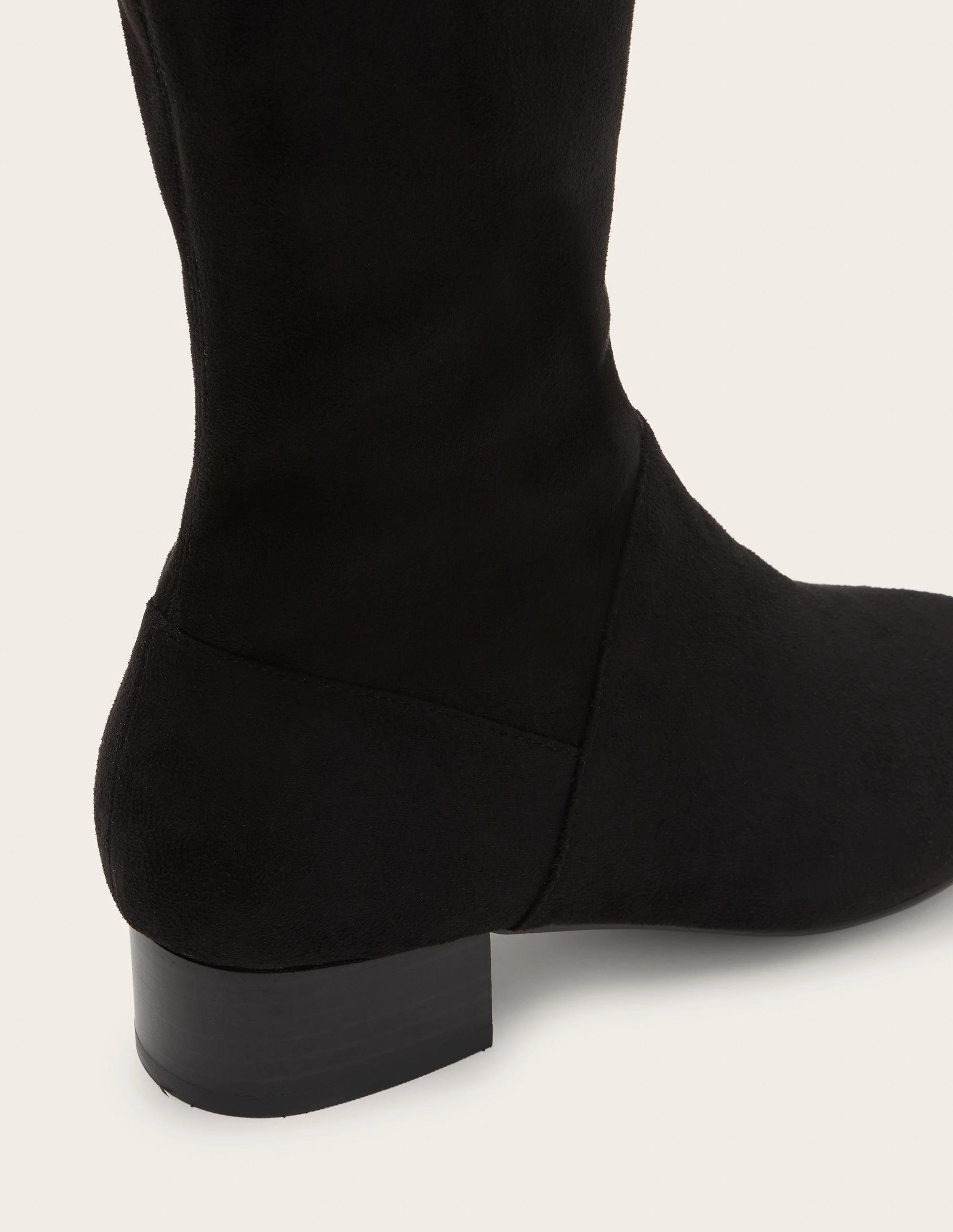 Flat Stretch Boots-Black