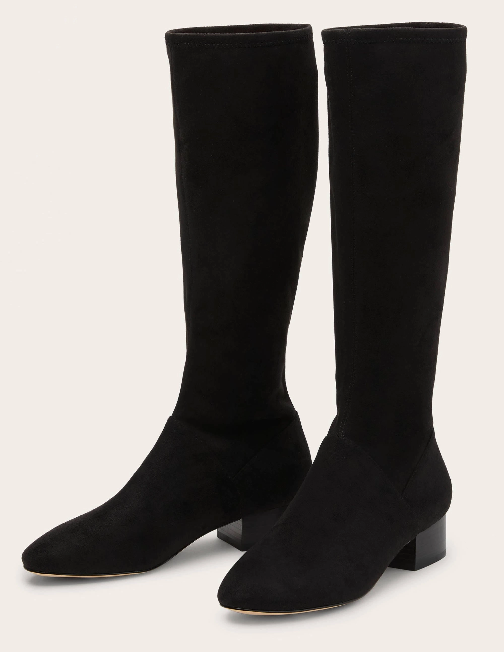 Flat Stretch Boots-Black