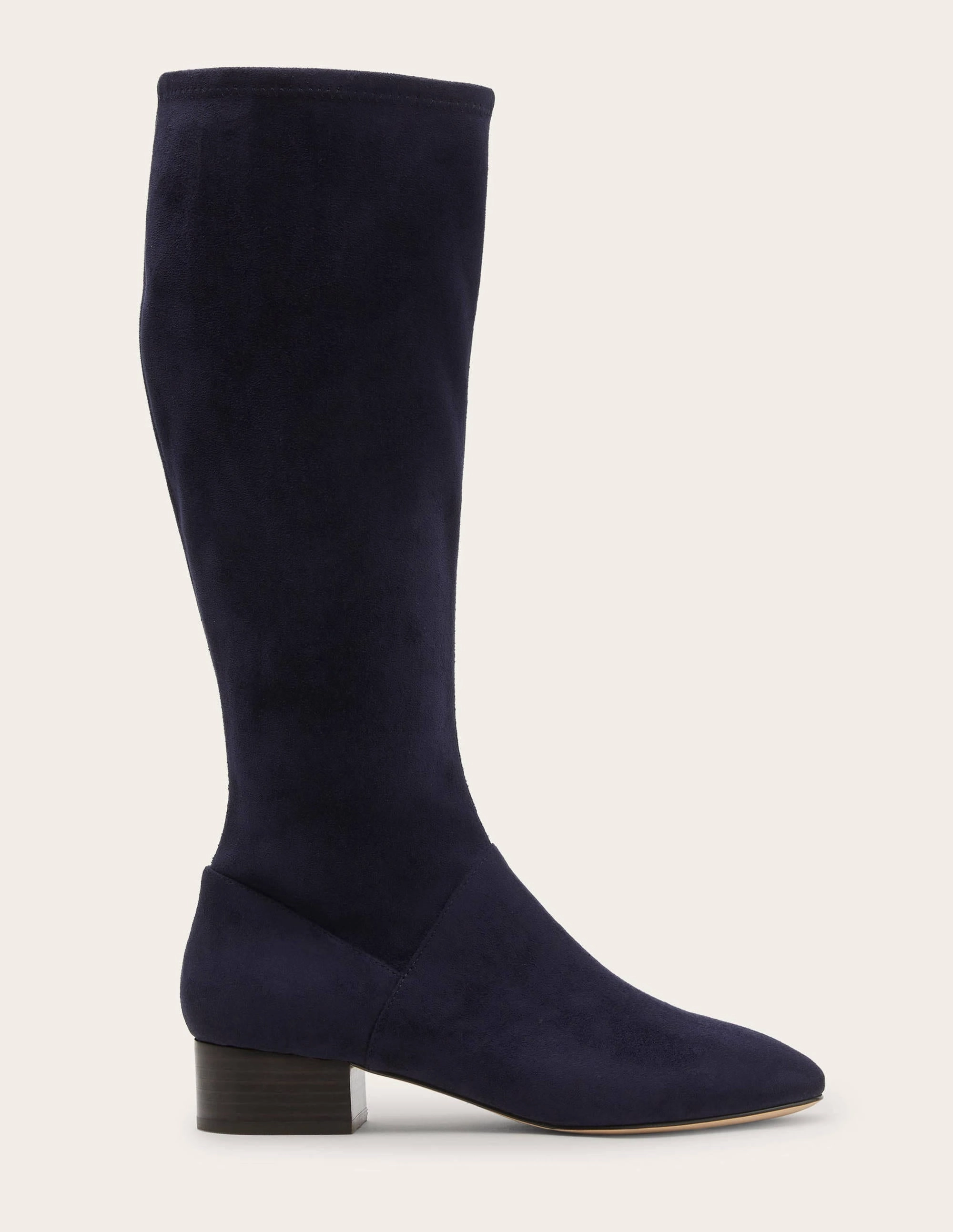 Flat Stretch Boots-Navy