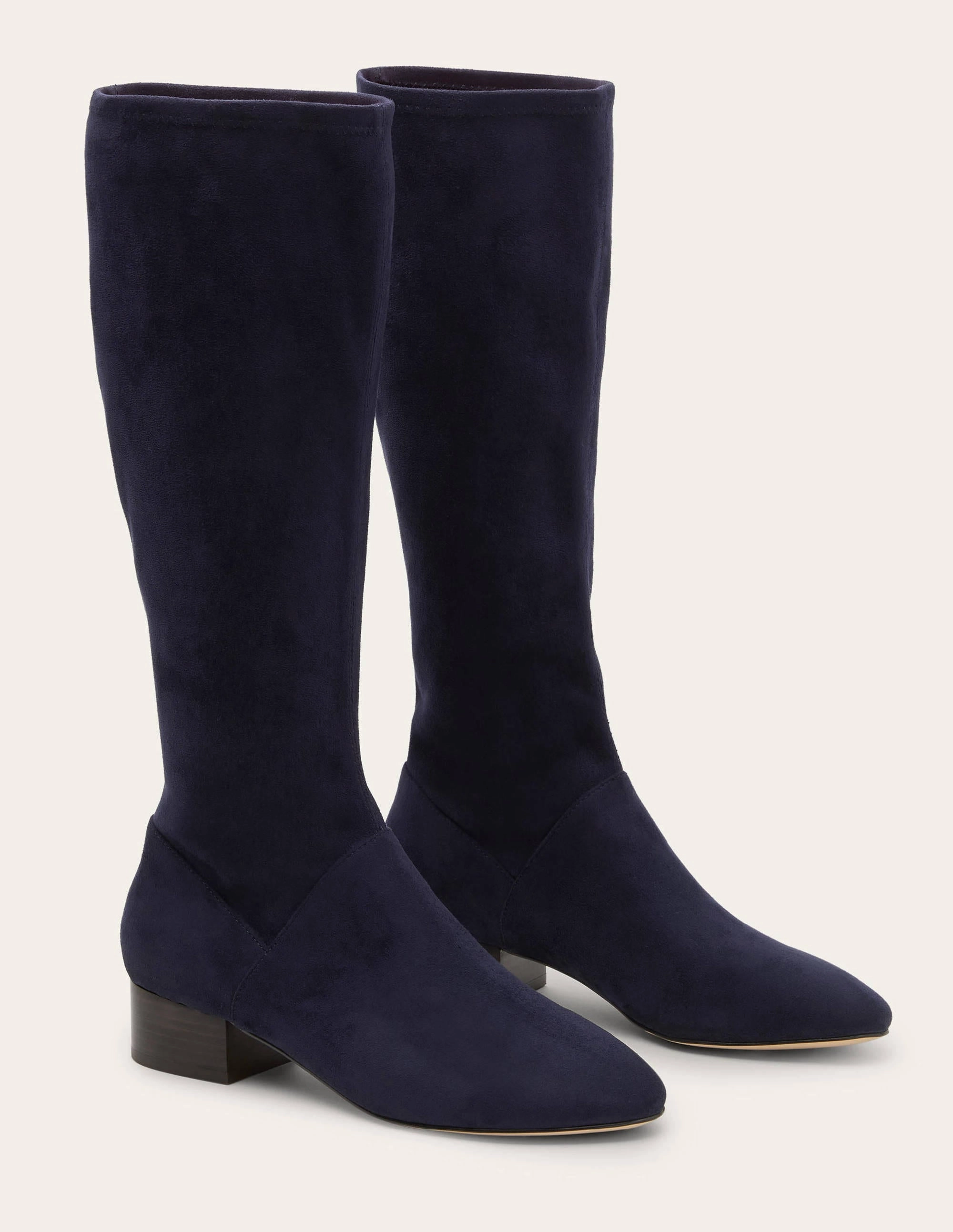 Flat Stretch Boots-Navy