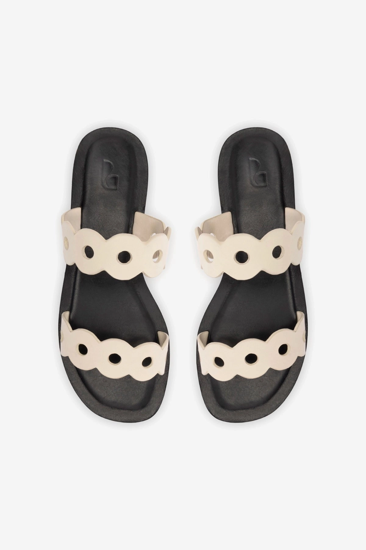 Florence Flat Mule In Ivory Leather