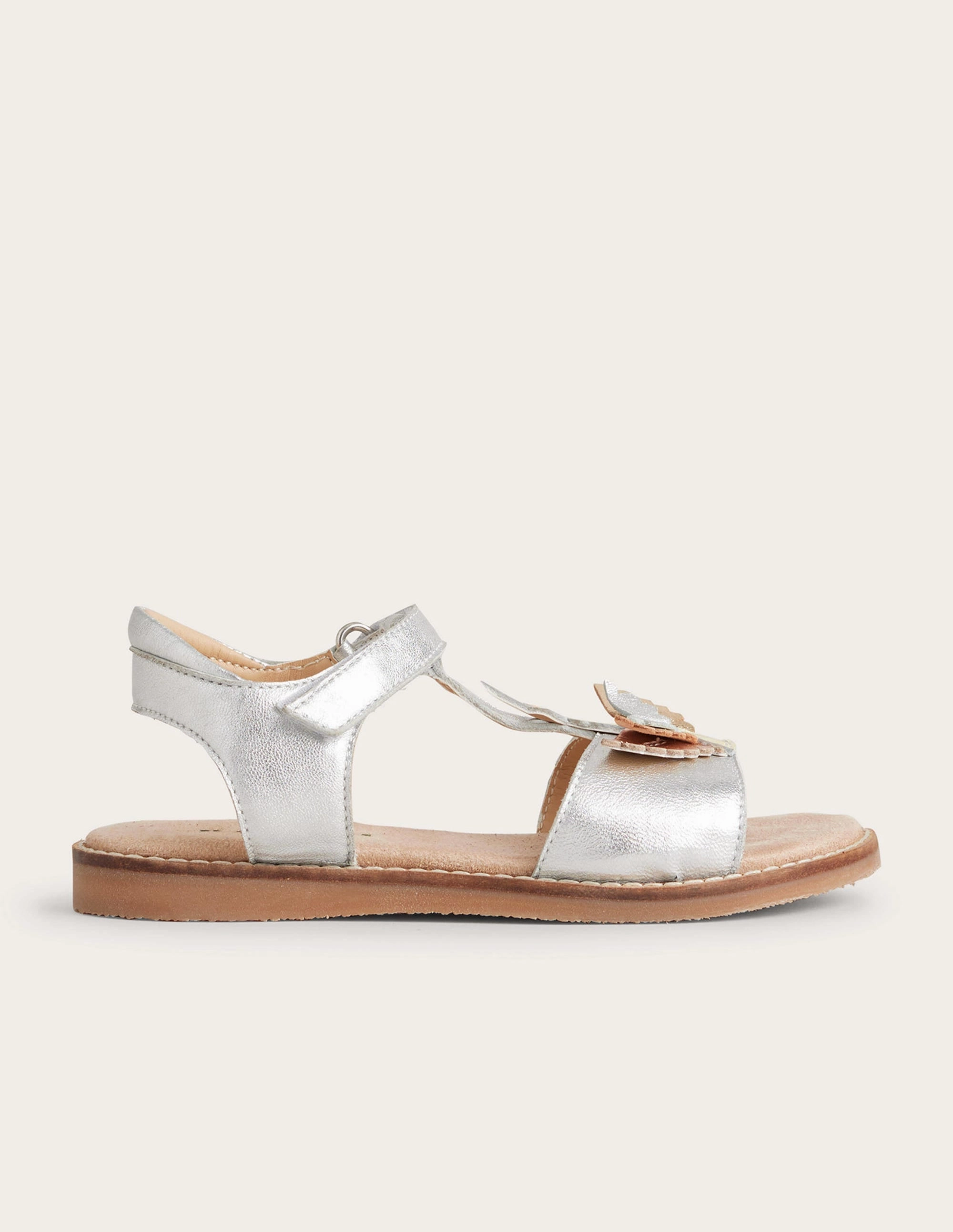 Fun Leather Sandals-Silver Pegasus
