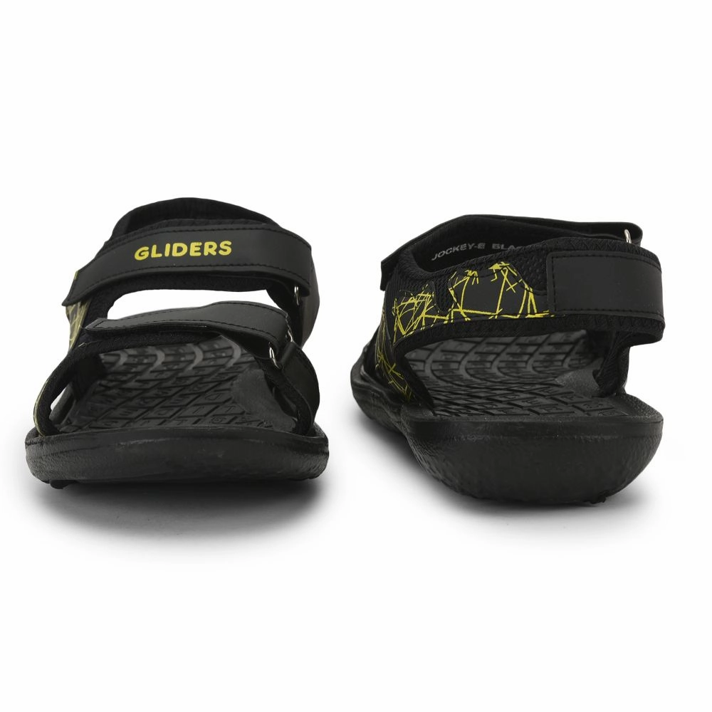 Gliders (Black) Casual Sandals For Men JOCKEY-E By Liberty