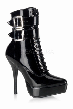 INDULGE-1026 Ankle Boot | Black Patent