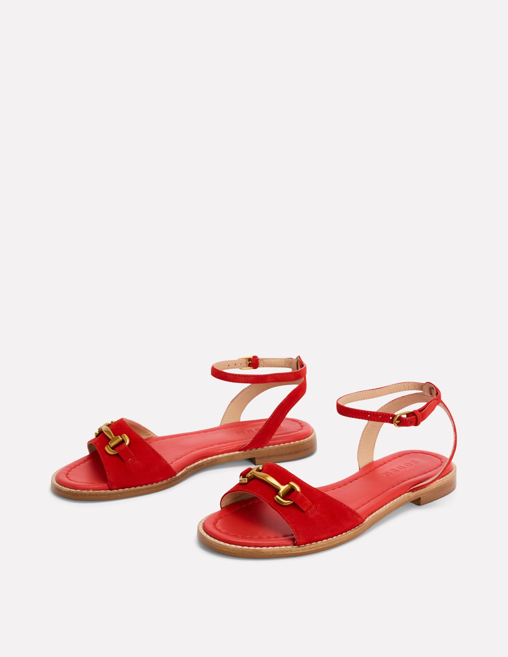 Iris Snaffle Flat Sandals-Post Box Red