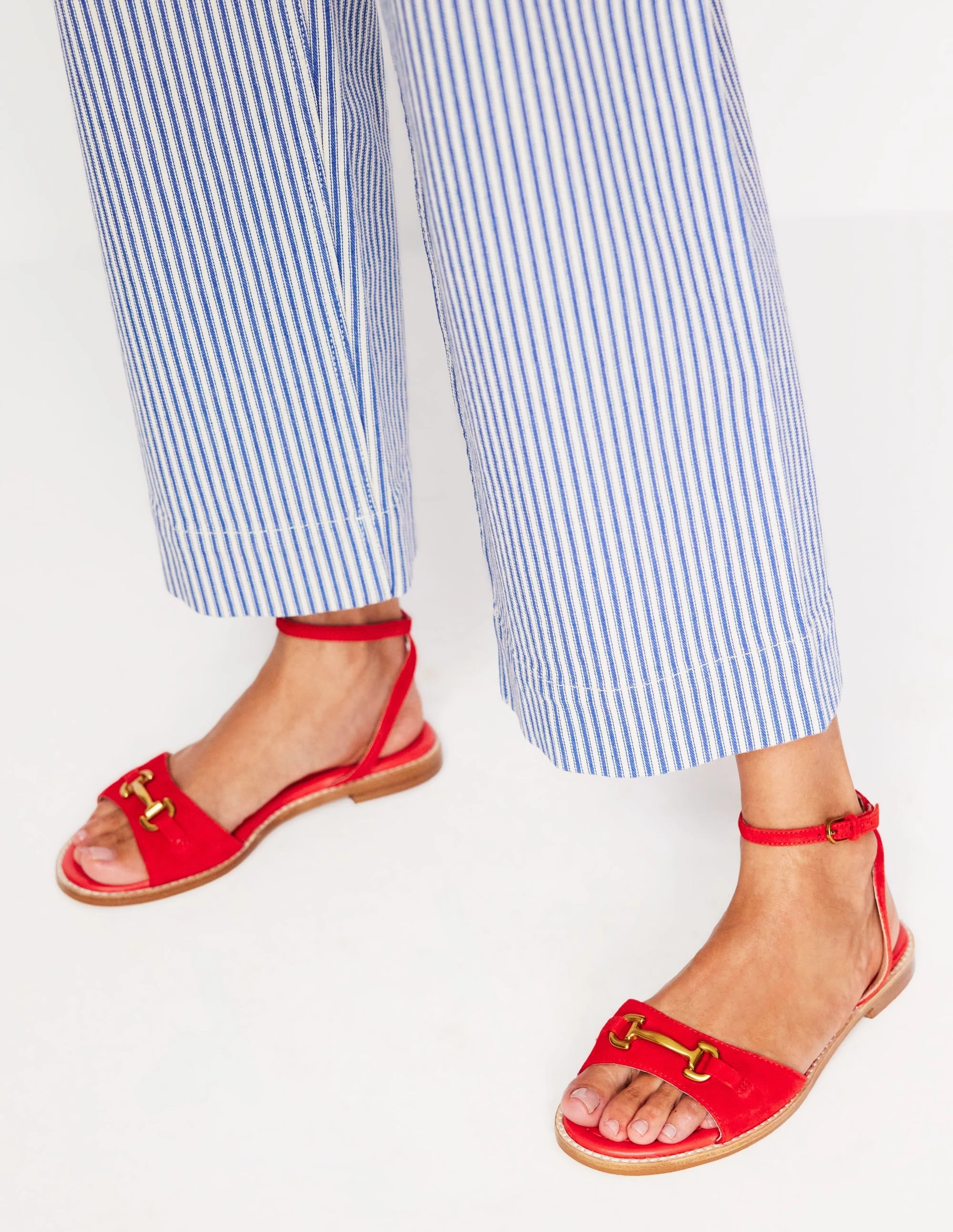 Iris Snaffle Flat Sandals-Post Box Red