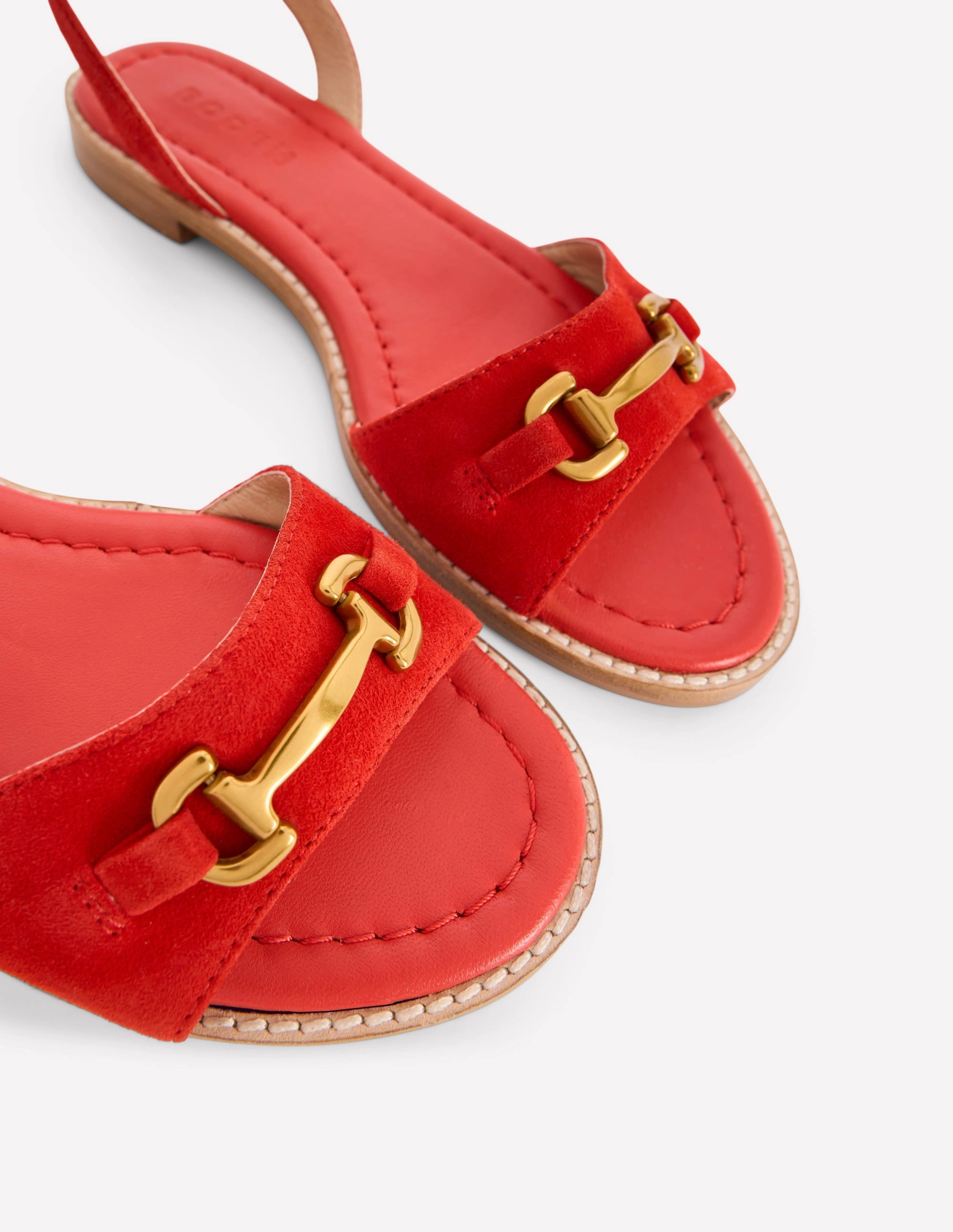Iris Snaffle Flat Sandals-Post Box Red