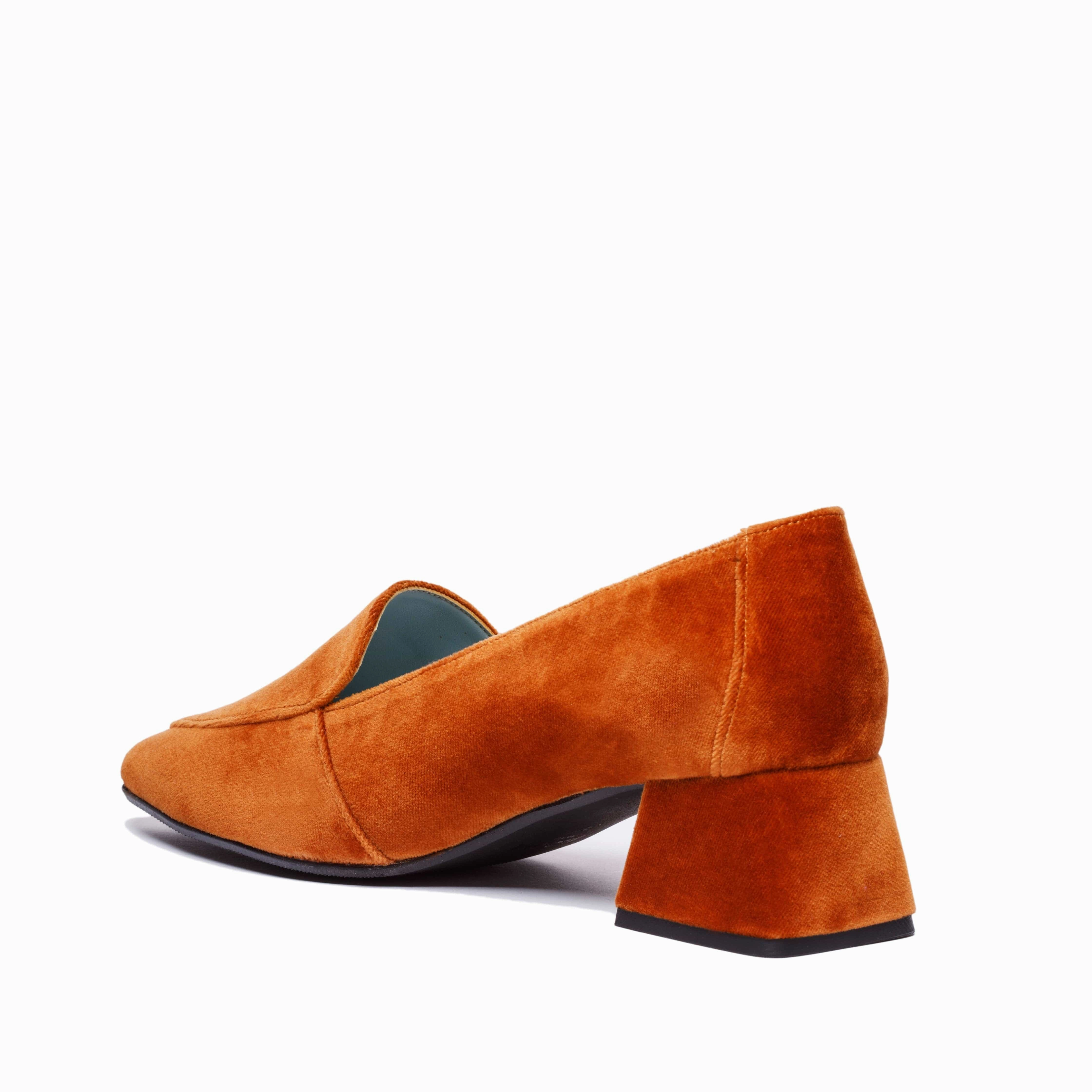 Iris Vegan Velvet Moccasin Loafers | Caramel