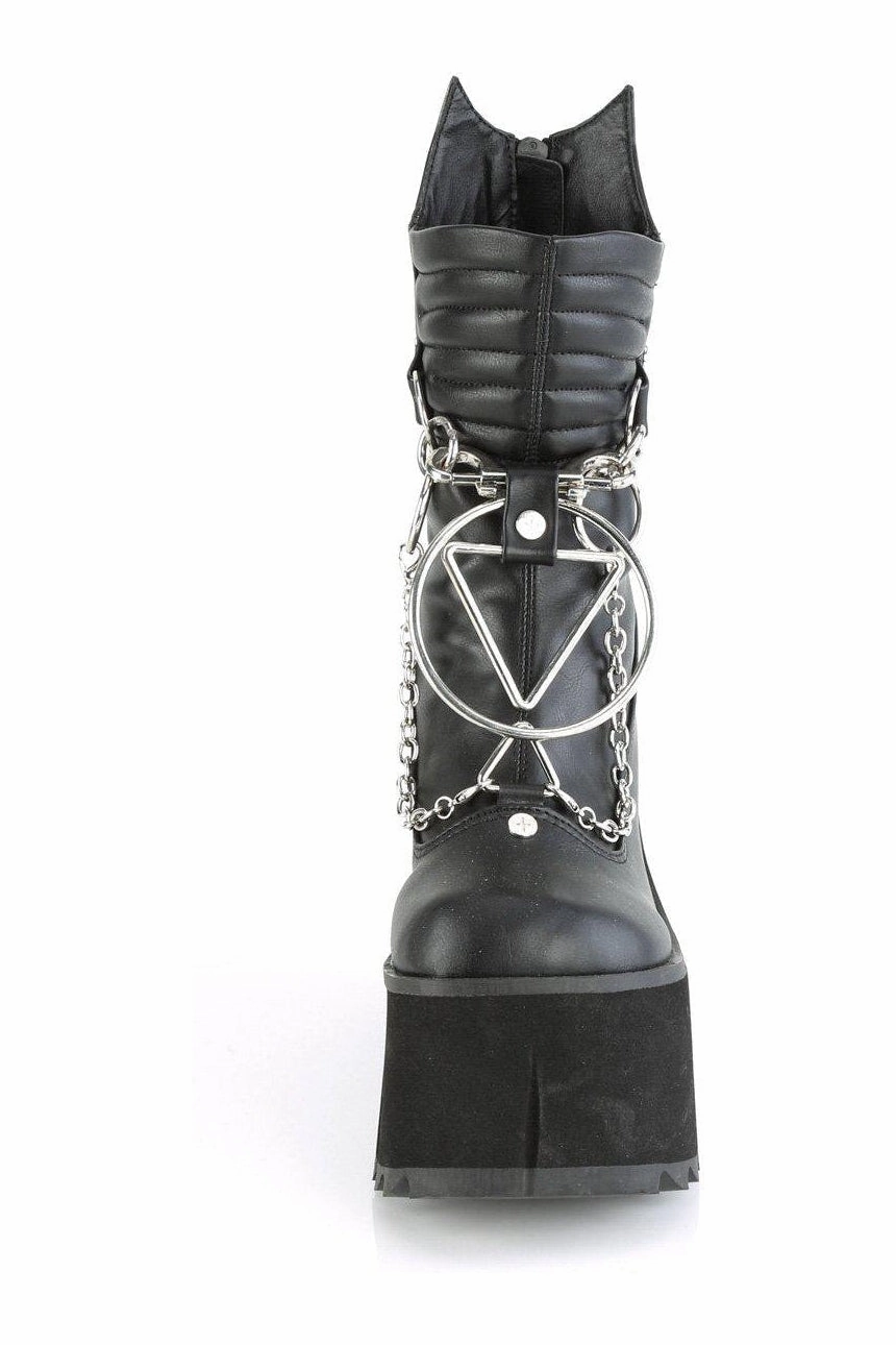 KERA-130 Knee Boot | Black Faux Leather