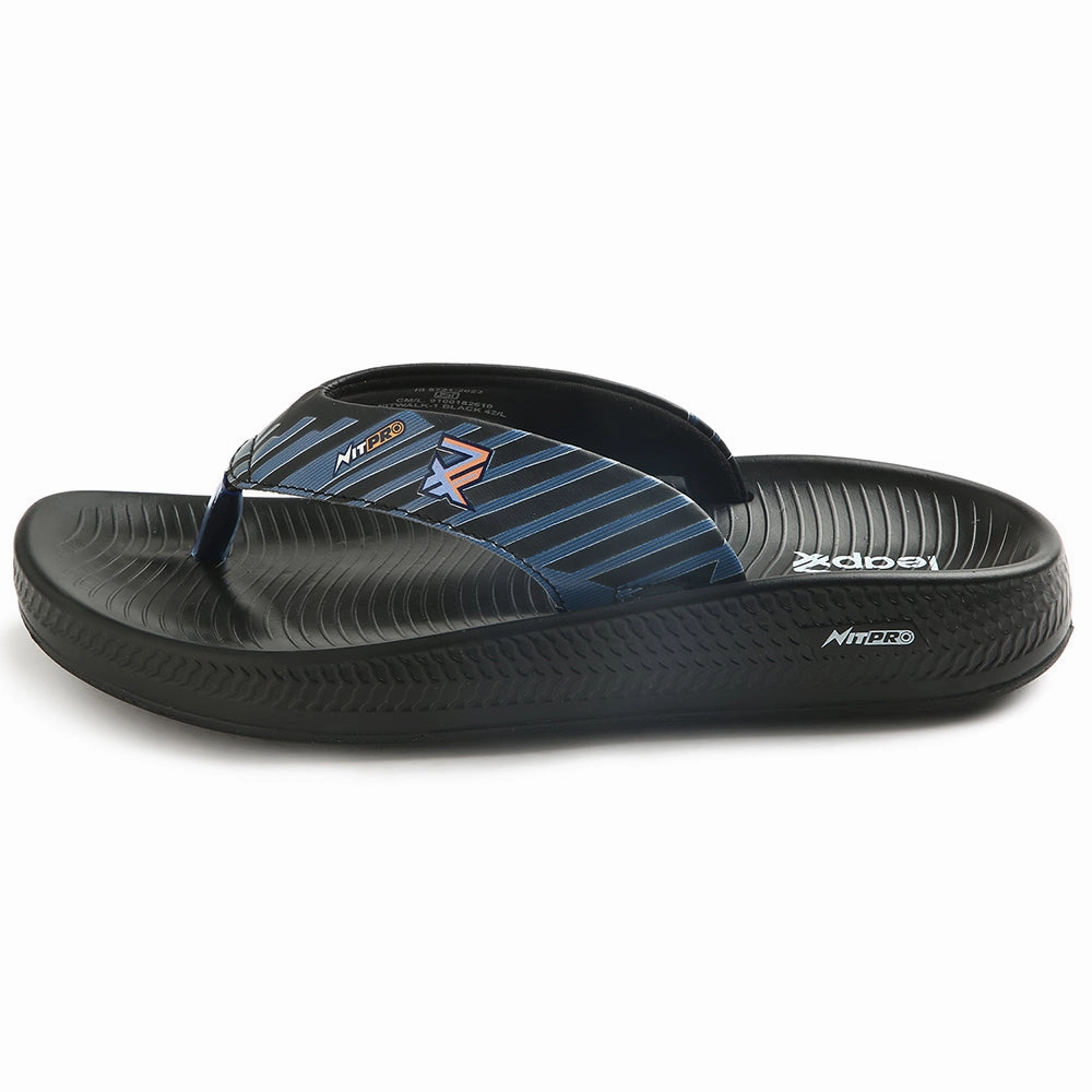 Leap7x Black Casual Flip Flop For Men NITWALK-1 By Liberty