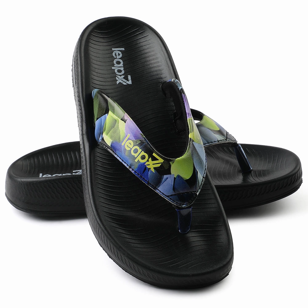Leap7x Black Casual Flip-Flop For Women NITWALK-L3 By Liberty