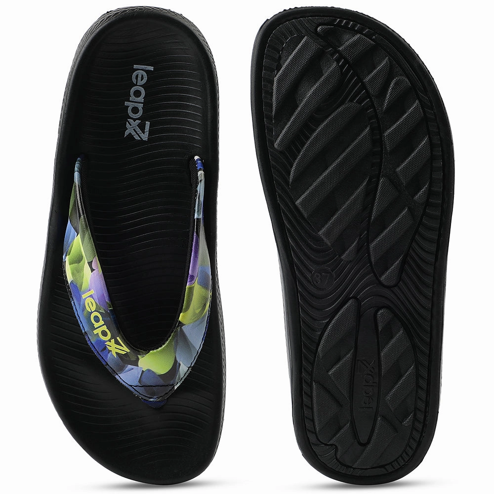 Leap7x Black Casual Flip-Flop For Women NITWALK-L3 By Liberty