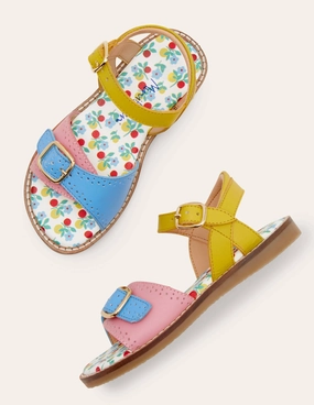 Leather Buckle Sandals-Multi Leather