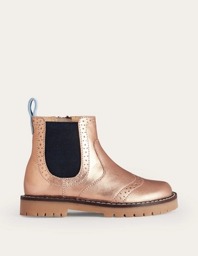 Leather Chelsea Boots-Bronze