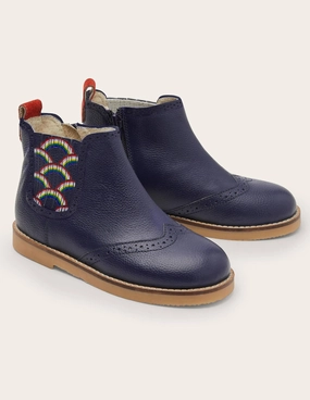 Leather Chelsea Boots-College Navy