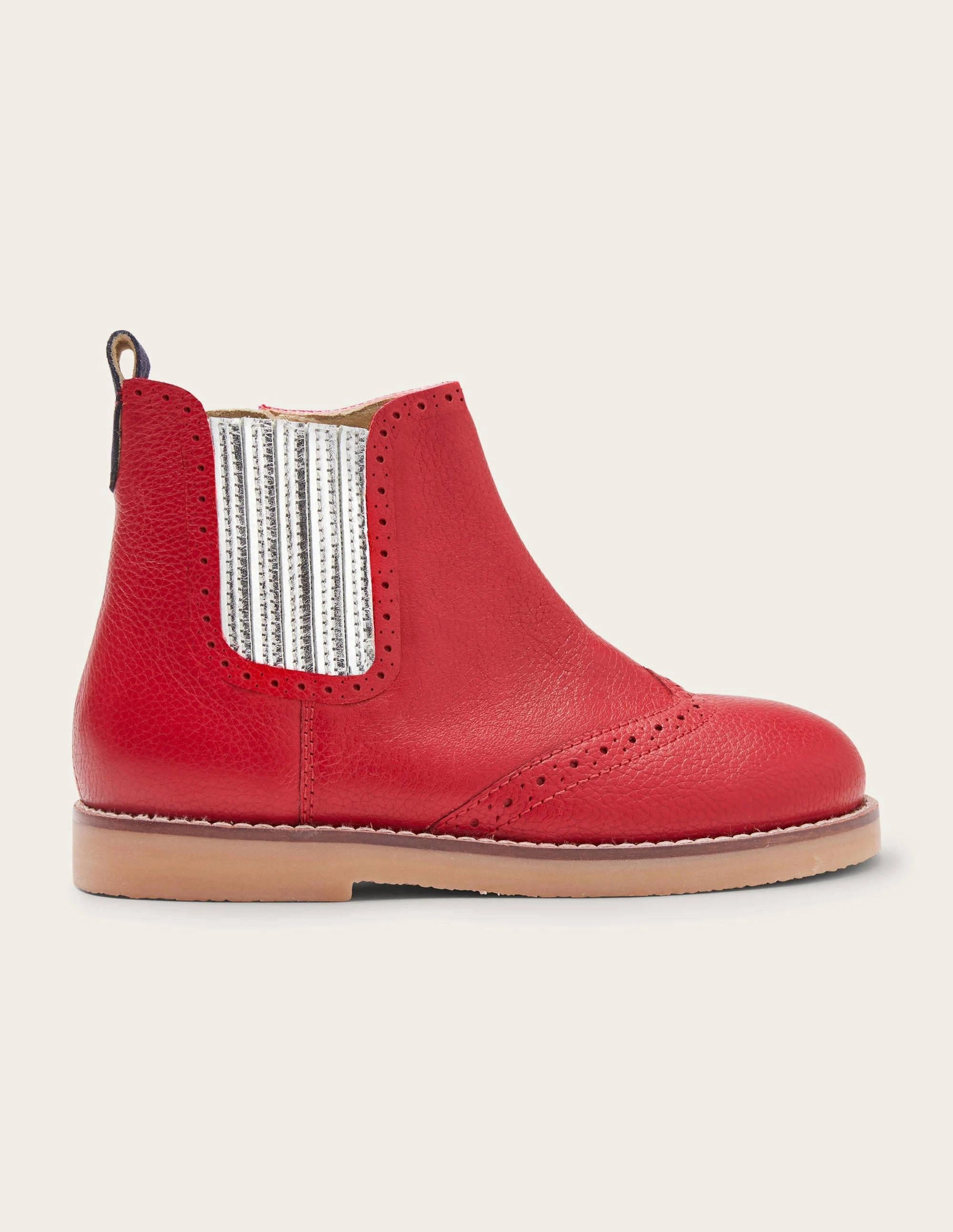 Leather Chelsea Boots-Rockabilly Red