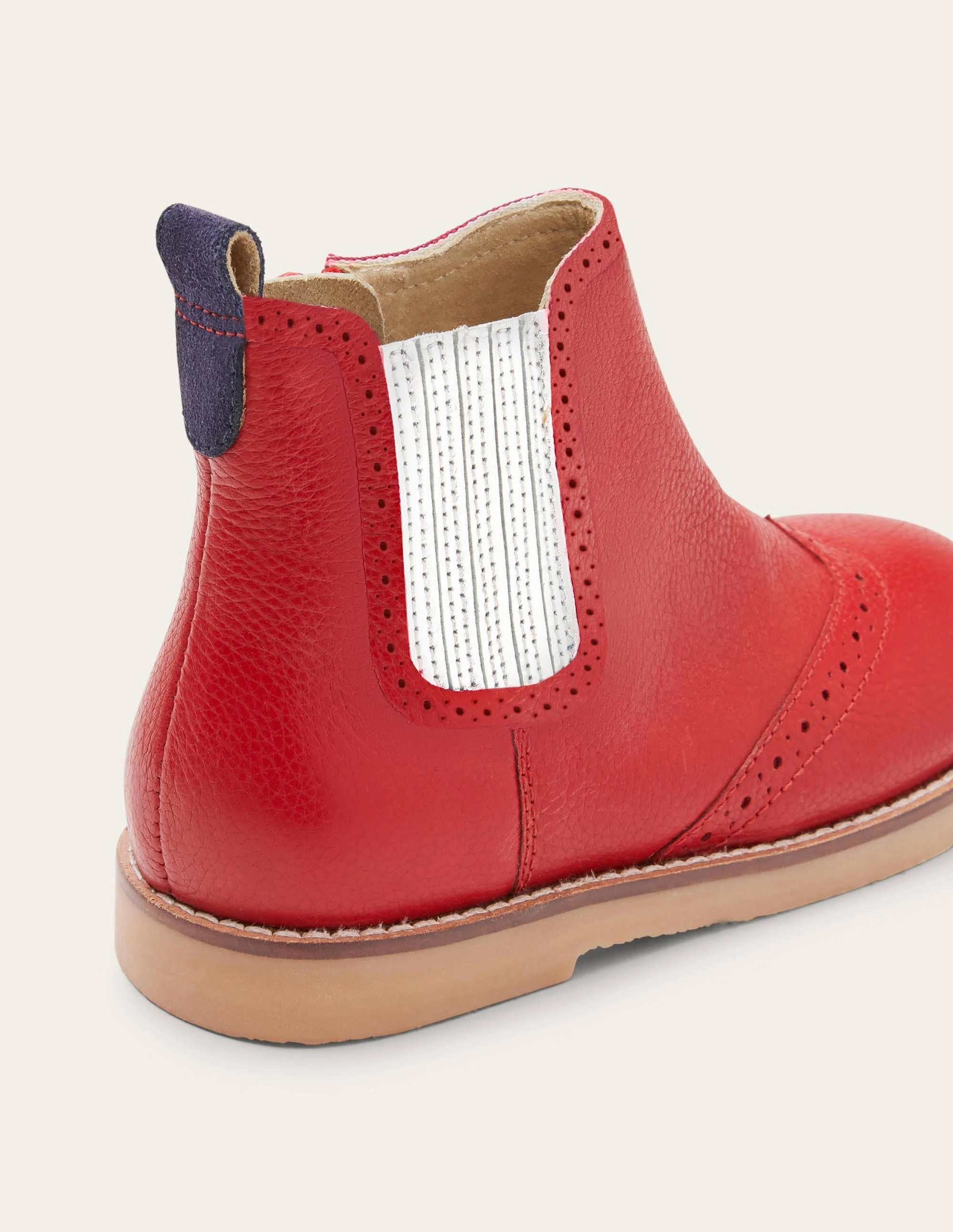 Leather Chelsea Boots-Rockabilly Red