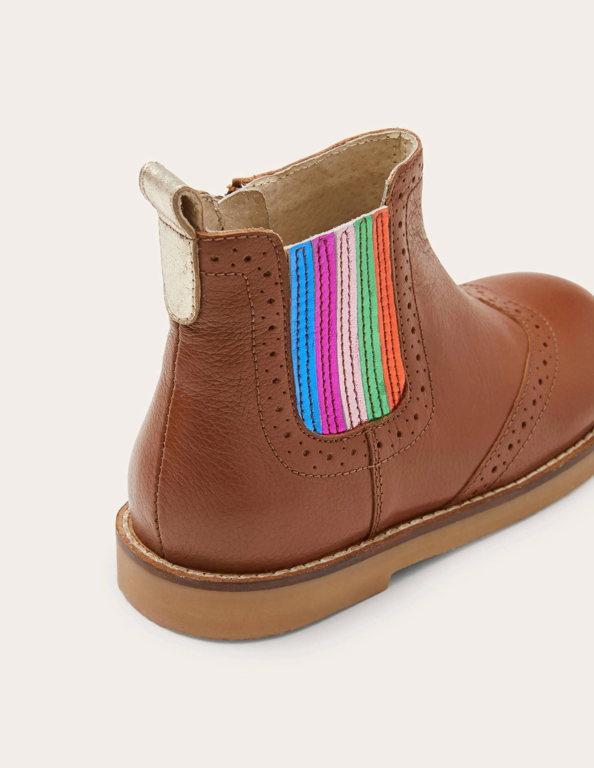 Leather Chelsea Boots-Tan Rainbow