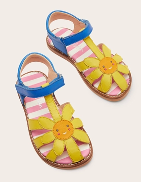 Leather Padded Sandals-Daffodil