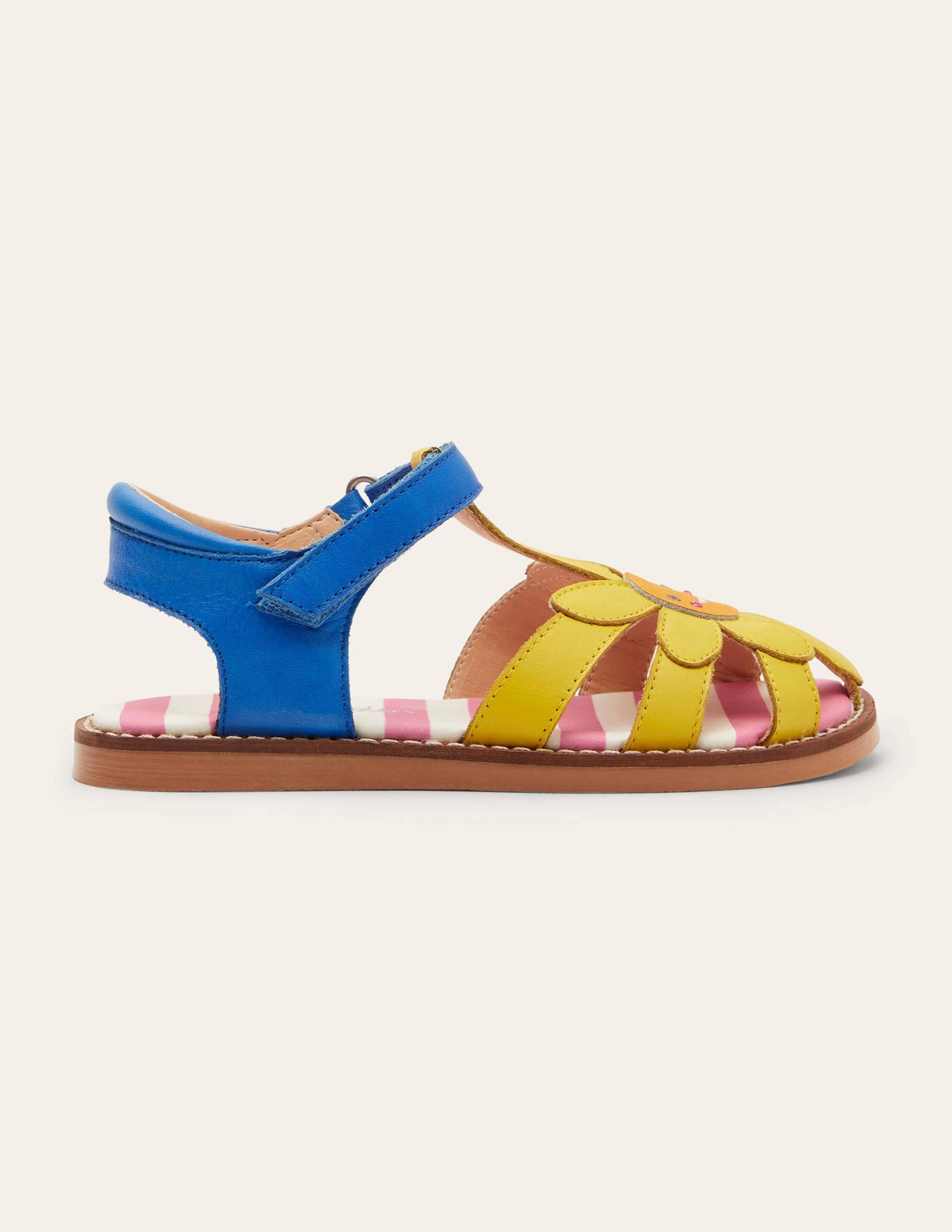 Leather Padded Sandals-Daffodil