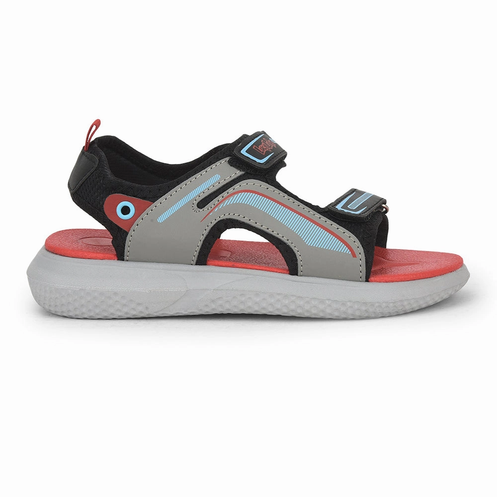 Lucy & Luke (Black) Casual Sandal For Kids HIPPO-21M By Liberty