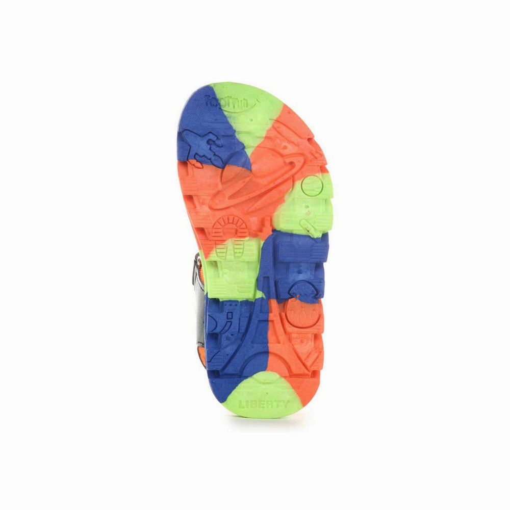Lucy & Luke (Black) Sporty Sandal For Kids KDL-004 By Liberty
