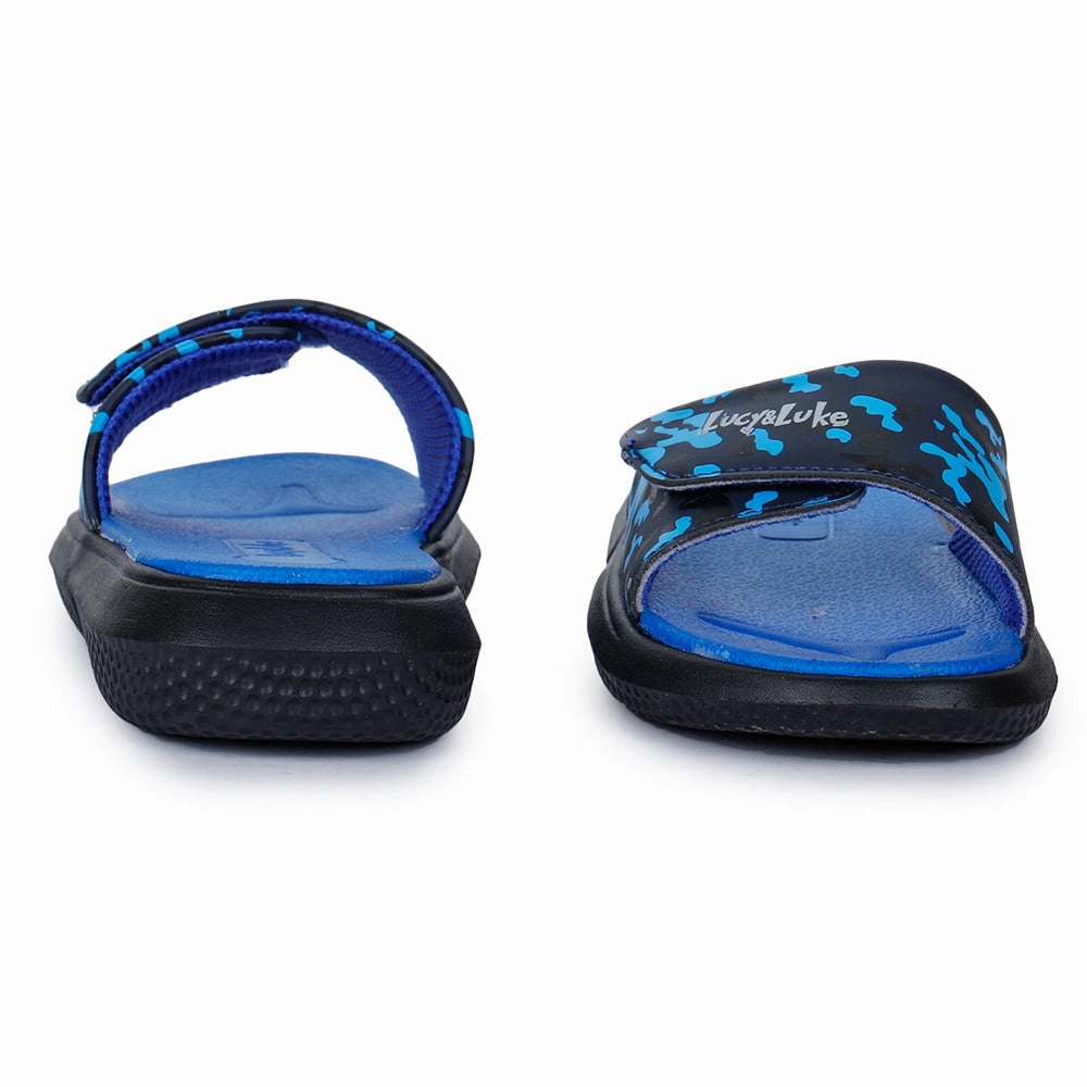Lucy & Luke Blue Casual Slides For Kids HIPPO-8T By Liberty