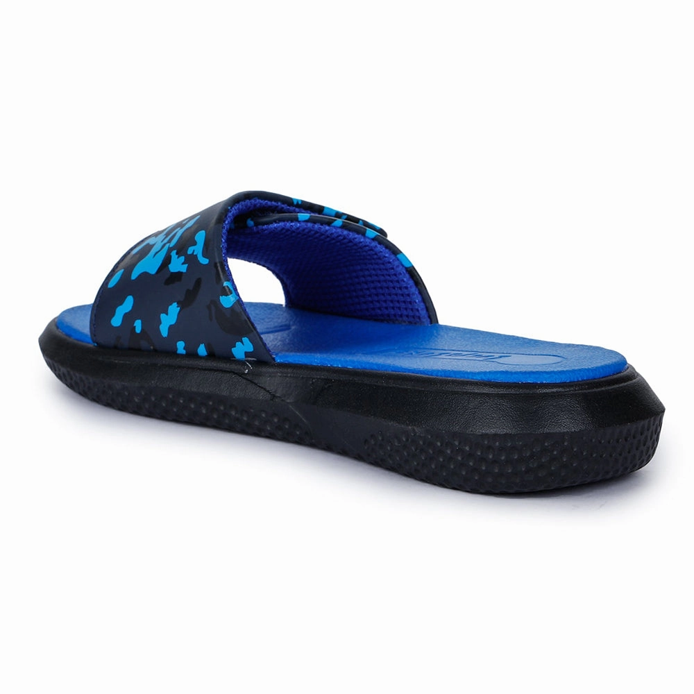 Lucy & Luke Blue Casual Slides For Kids HIPPO-8T By Liberty