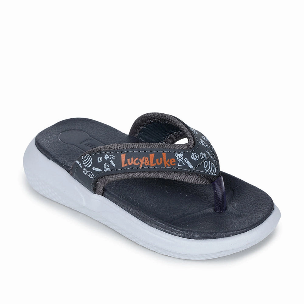 Lucy & Luke By Liberty HIPPO-9T Grey Casual Flip-Flop For Kids