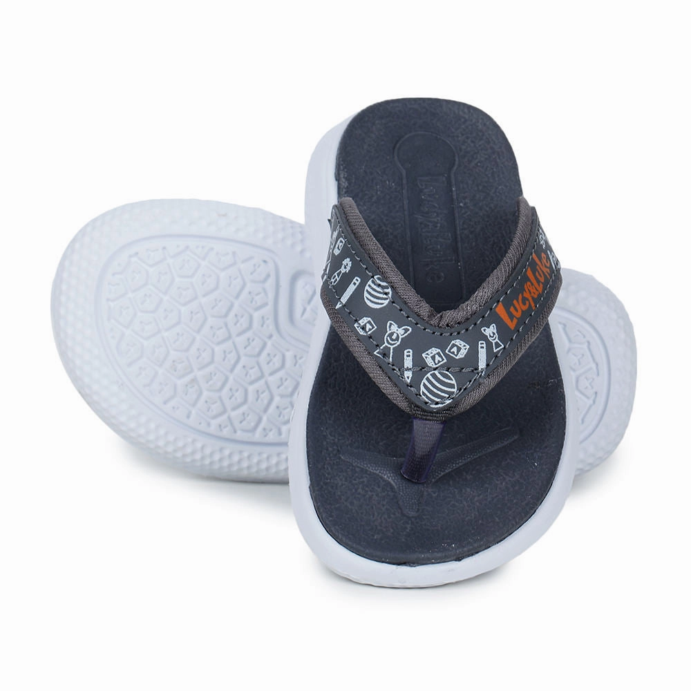 Lucy & Luke By Liberty HIPPO-9T Grey Casual Flip-Flop For Kids