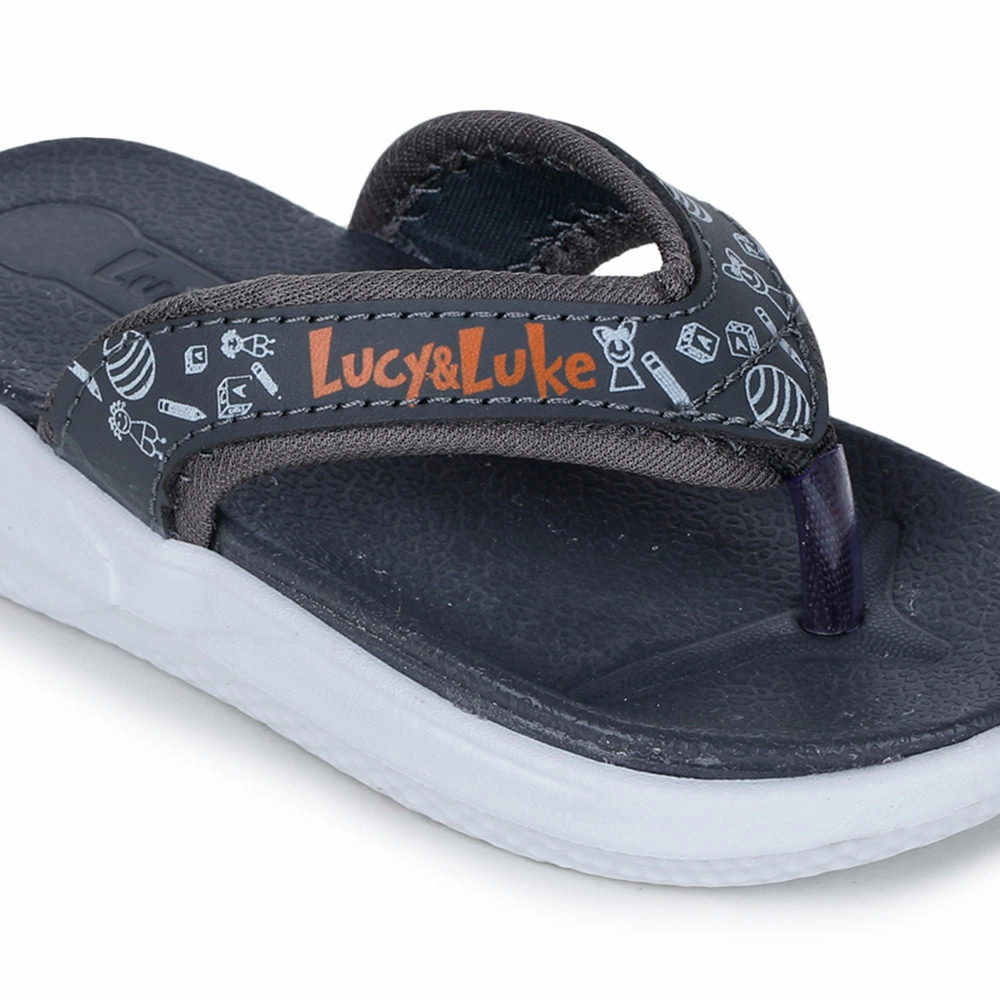 Lucy & Luke By Liberty HIPPO-9T Grey Casual Flip-Flop For Kids