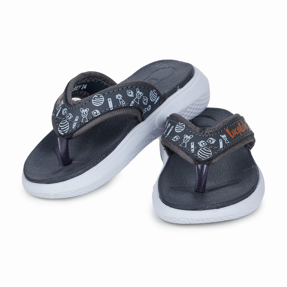 Lucy & Luke By Liberty HIPPO-9T Grey Casual Flip-Flop For Kids