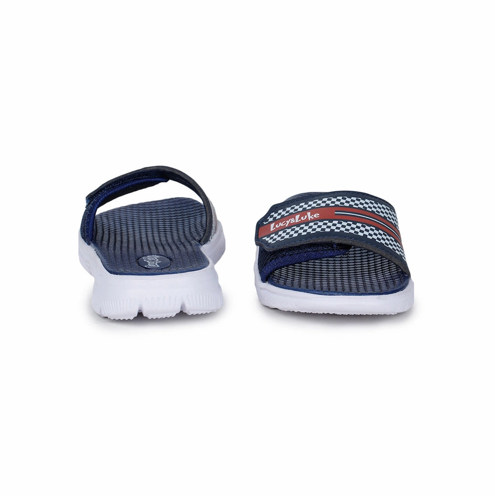 Lucy & Luke Casual Blue Slides For Kids OPPO-4S By Liberty