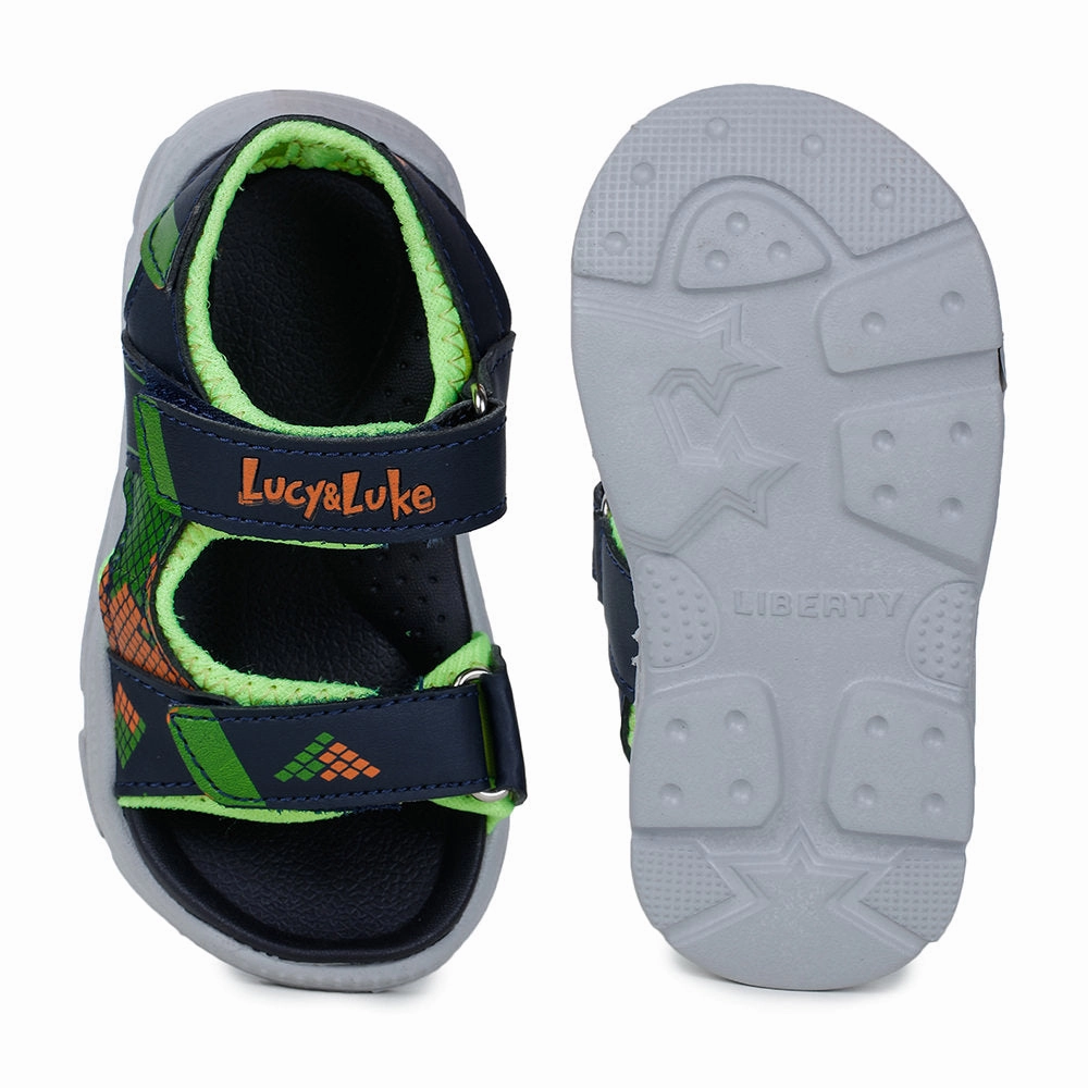 Lucy & Luke (Green) Casual Sandal For Kids RICKY-6 By Liberty