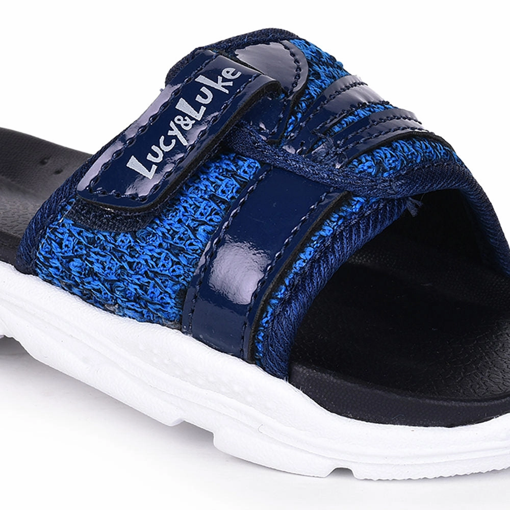 Lucy & Luke (Navy Blue) Casual Slides For Kids RICKY-2S By Liberty