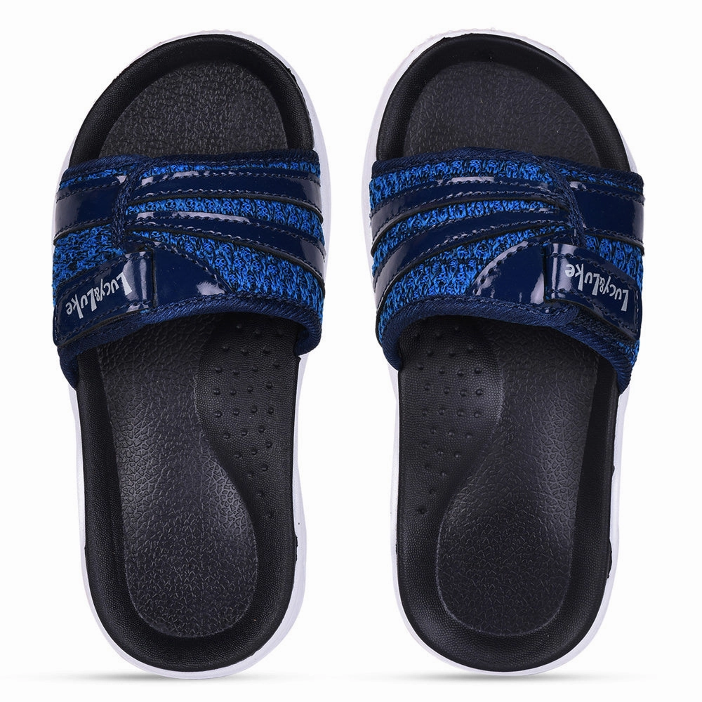 Lucy & Luke (Navy Blue) Casual Slides For Kids RICKY-2S By Liberty