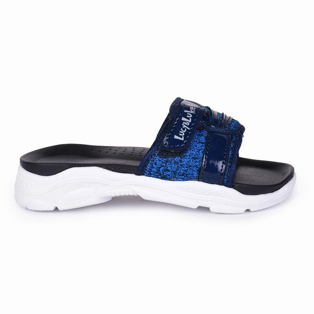 Lucy & Luke (Navy Blue) Casual Slides For Kids RICKY-2S By Liberty