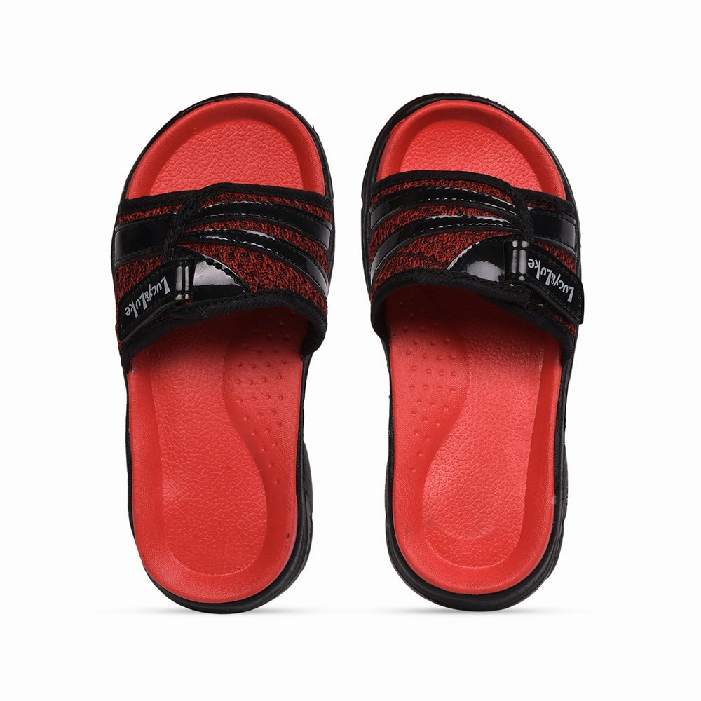 Lucy & Luke (Red) Casual Slides For Kids RICKY-2S By Liberty