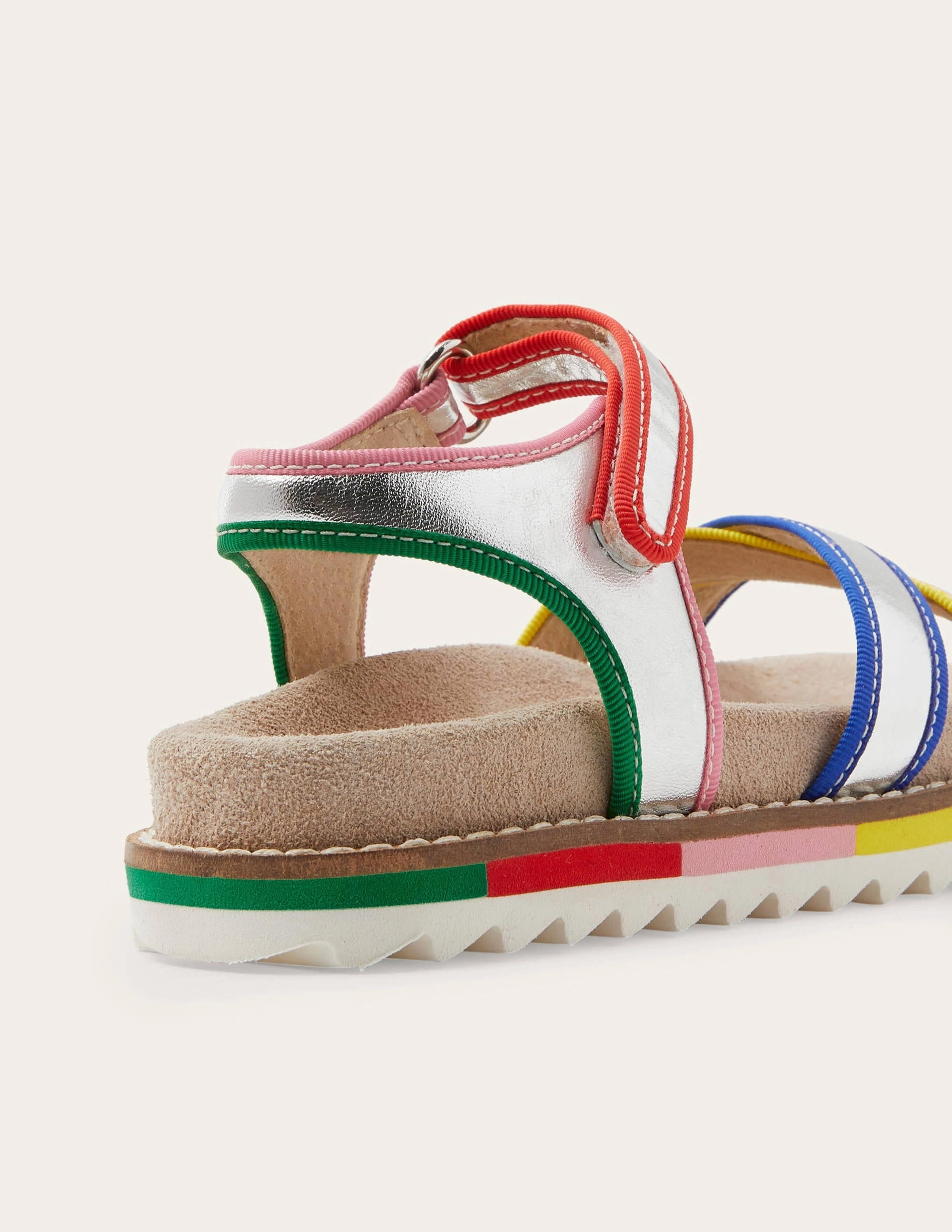 Metallic Rainbow Sandals-Silver Metallic