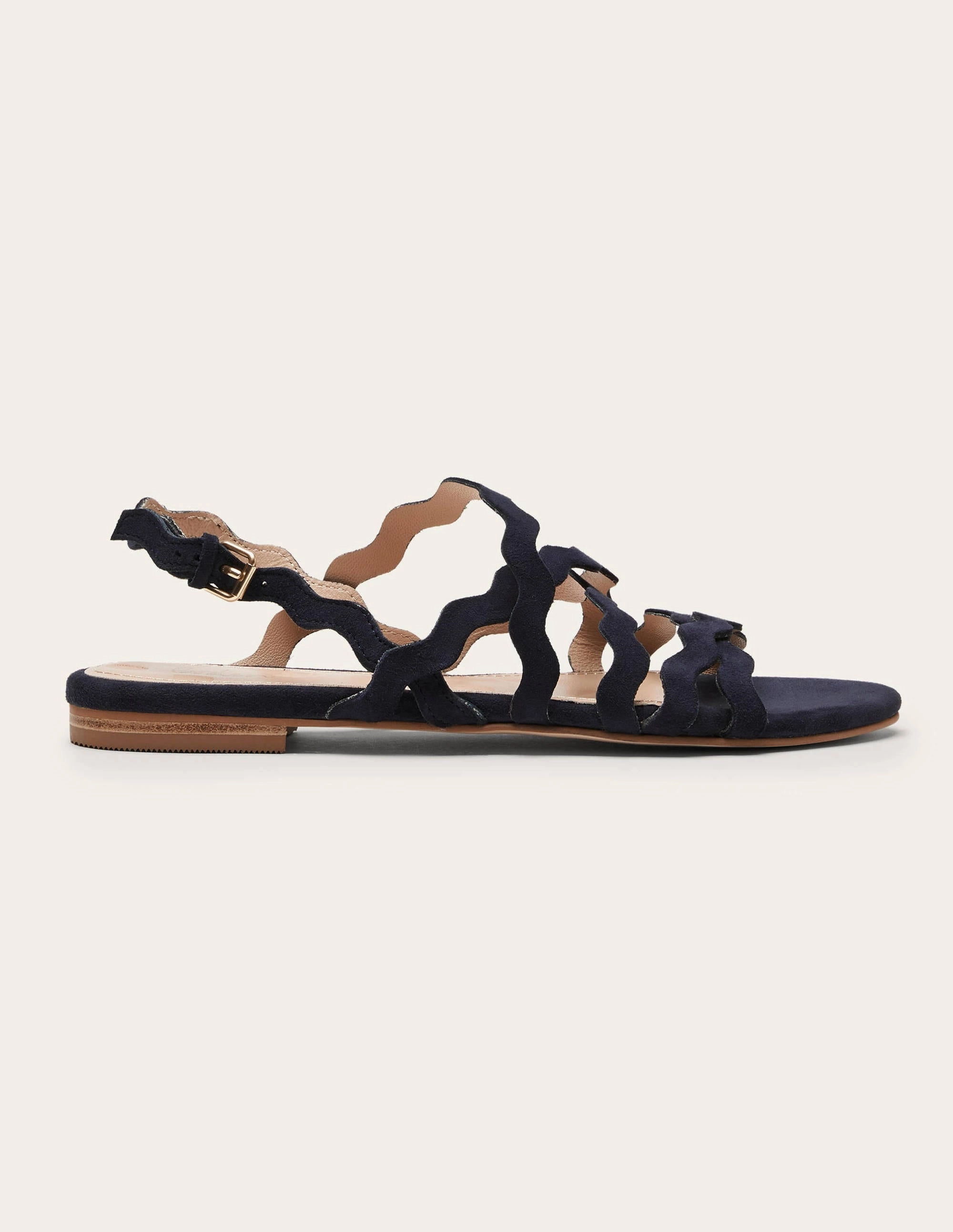 Multi Strap Flat Sandals-Navy
