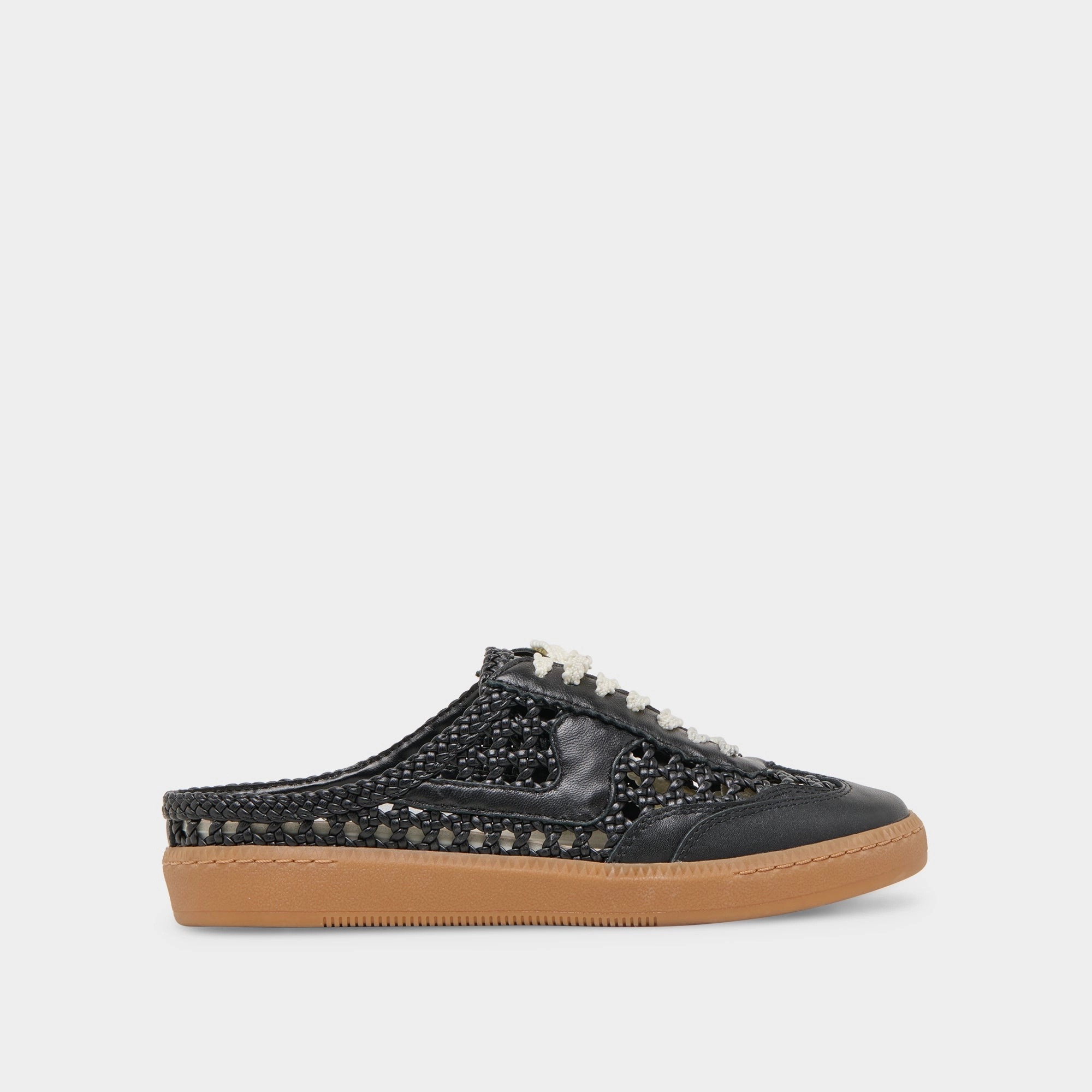 NOTICE SLIDE SNEAKERS BLACK WOVEN   GOLD CHARM BUNDLE