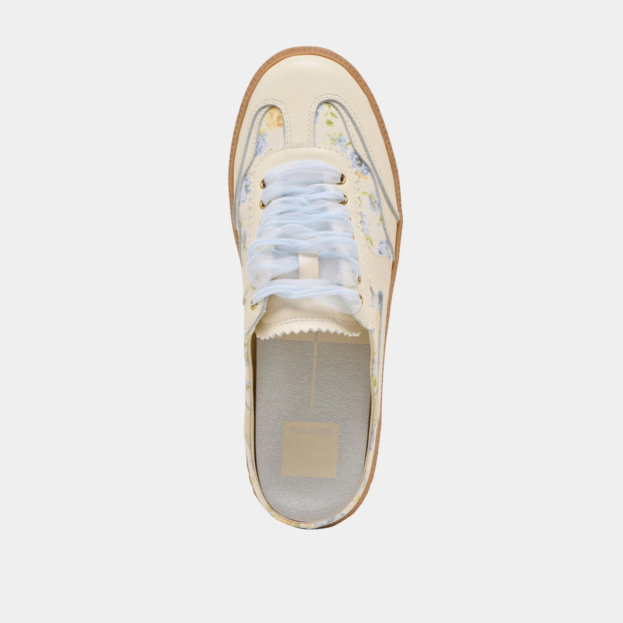 NOTICE SLIDE SNEAKERS BLUE FLORAL LEATHER