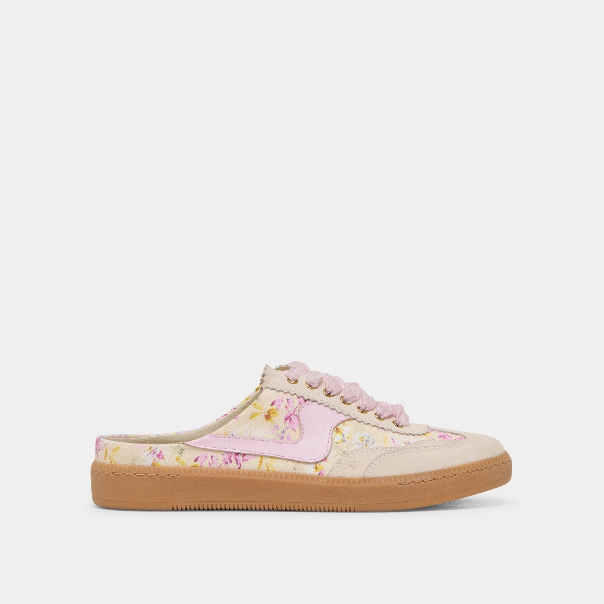 NOTICE SLIDE SNEAKERS PURPLE FLORAL LEATHER